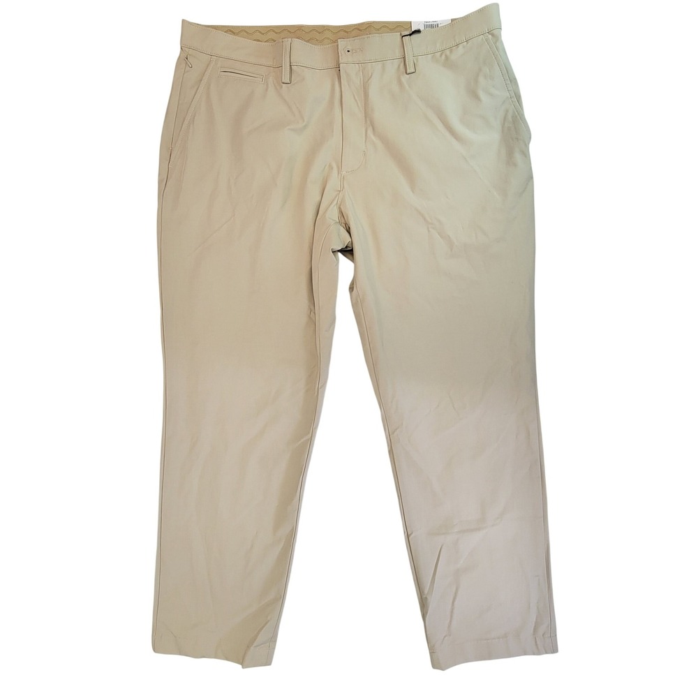 Club Room Men's Beige Chino Pants 40W 30L Cotton Blend‎ Stretch Flat Front